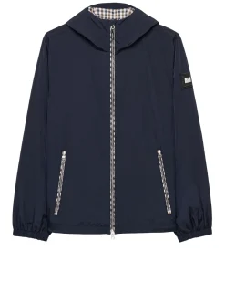 Windjacke „Campania“ mit Karomuster, Marineblau