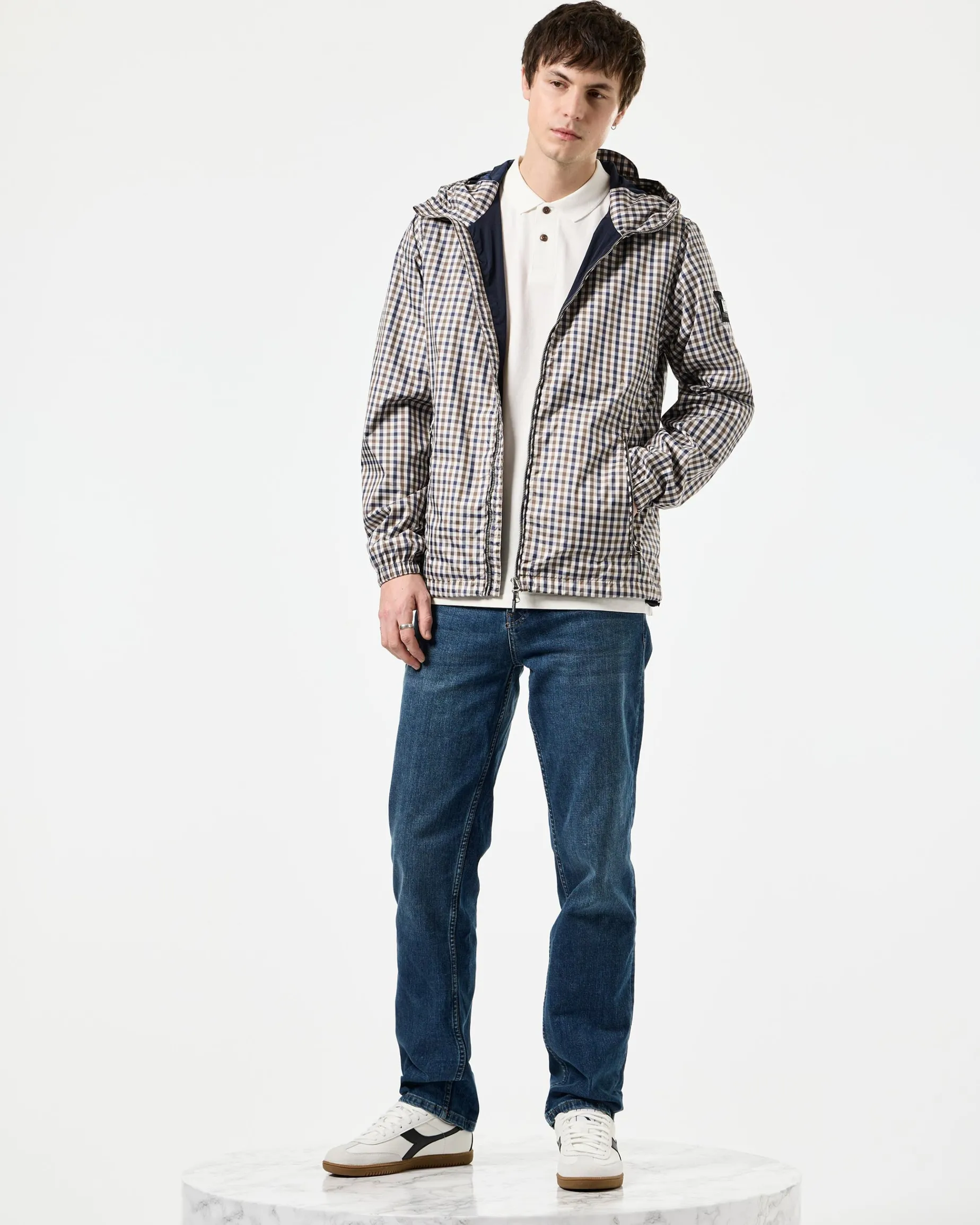Windjacke „Campania“ mit Karomuster, mittelfarbenes House-Karomuster