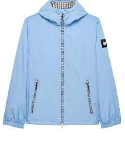 Windjacke mit Campania-Karomuster, Meeresblau